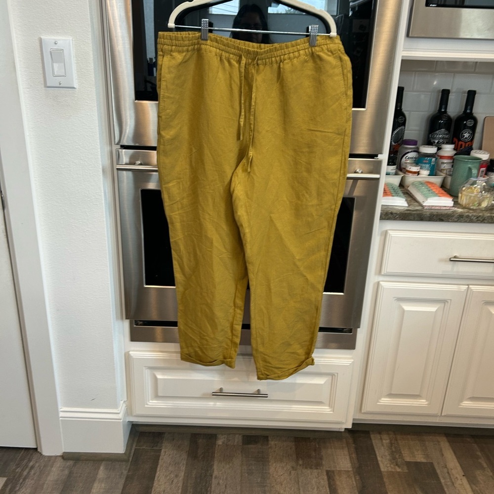 J. Jill Women's Mustard Wide Leg Pants size L BNWT
